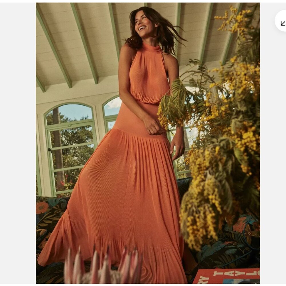 VERONICA BEARD LILLIANA PLISSE BANDED MAXI GRAND OSCAR-WORTHY DRESS GOWN 4 $698